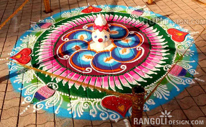 diwali rangoli design by kannan tanjorearts