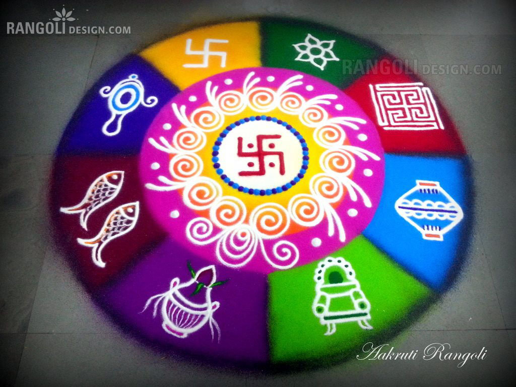 hindu rangoli design by aakruti