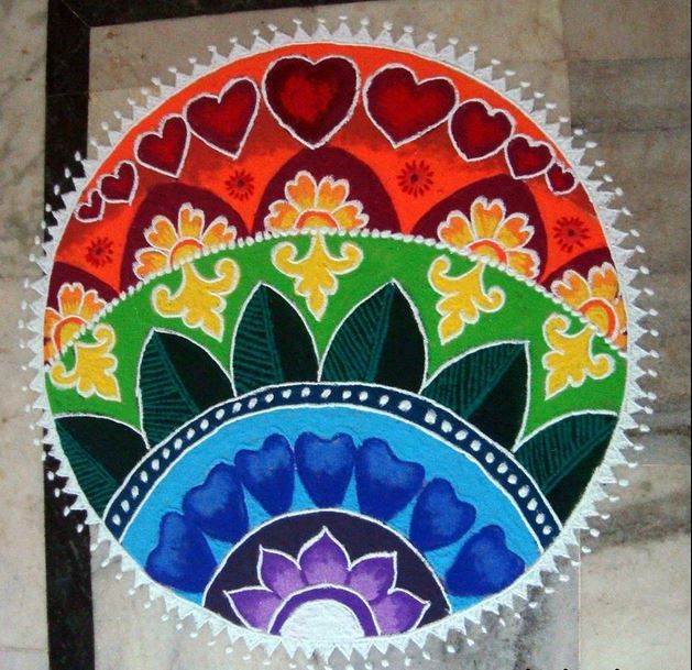 freehand rangoli design 1