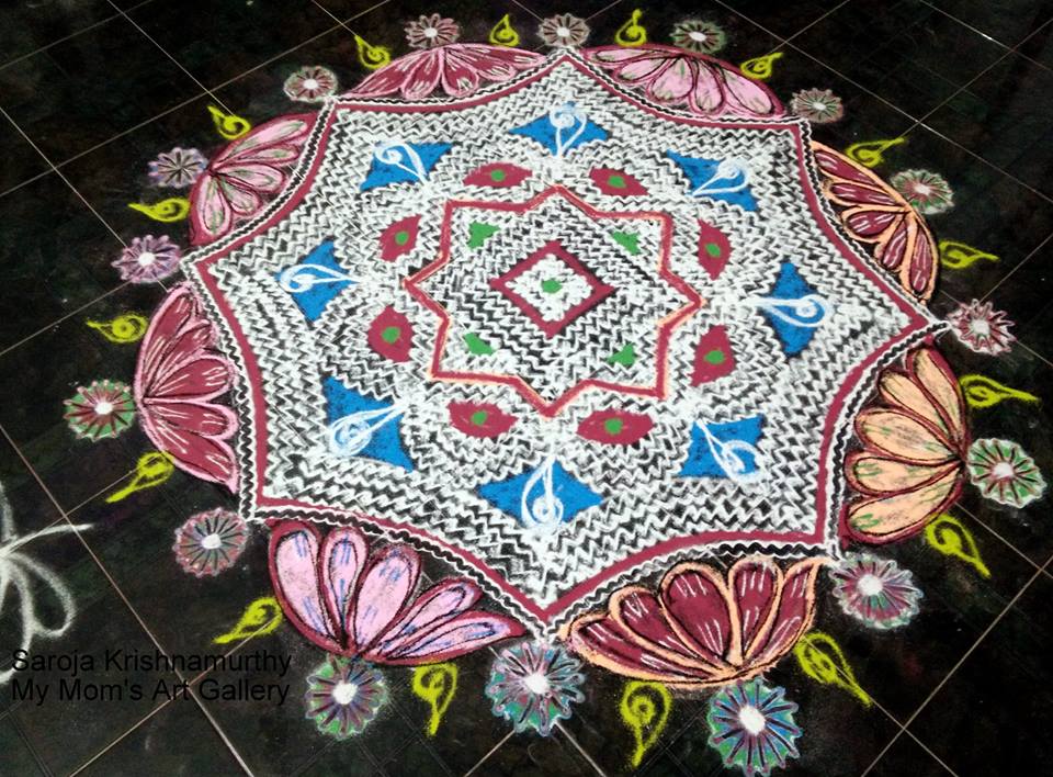 lotus rangoli design by saroja krishnamoorthy 10
