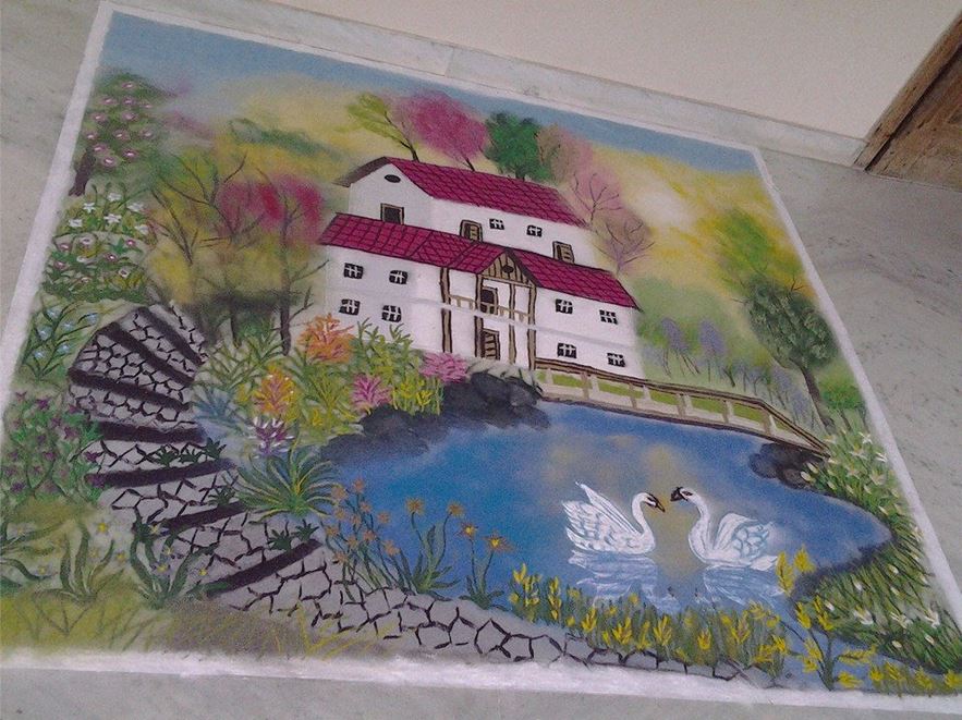 nature rangoli design by homemakeoverin 10