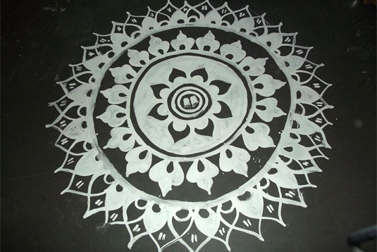 traditional puja alpana design 12