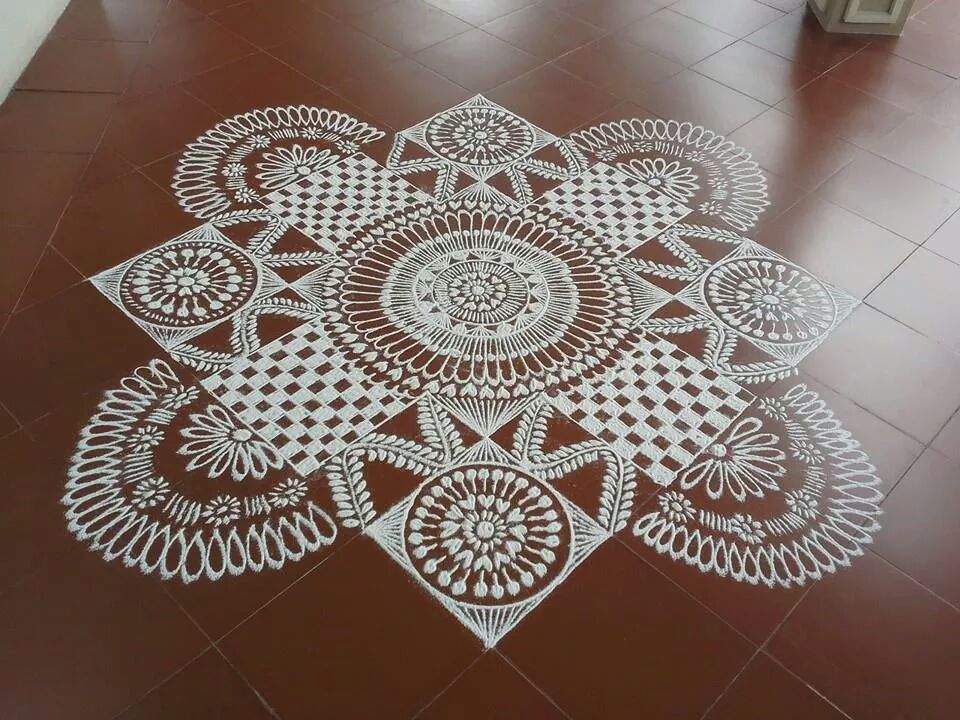 floral alpana design 15