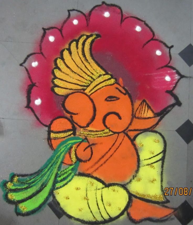 ganesh festival rangoli design 2