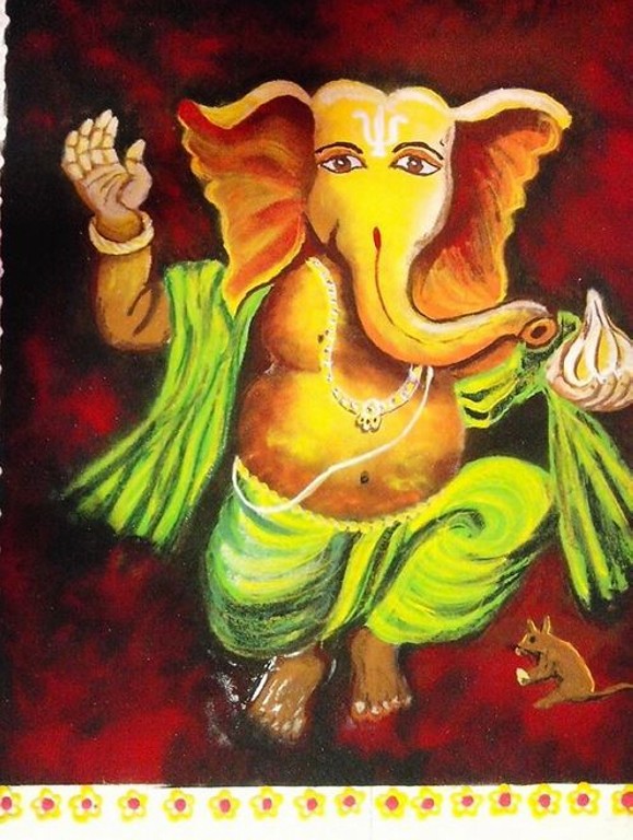 portrait ganesh rangoli design by khairkar kawre 2