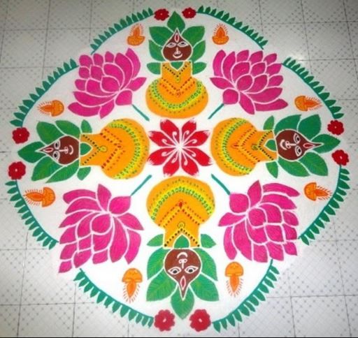 varalakshmi mandala rangoli design 2