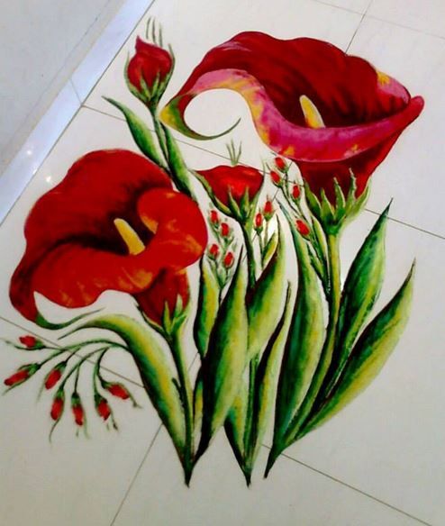 freehand rangoli design by homemakeoverin 22