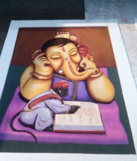 ganesh portrait rangoli design