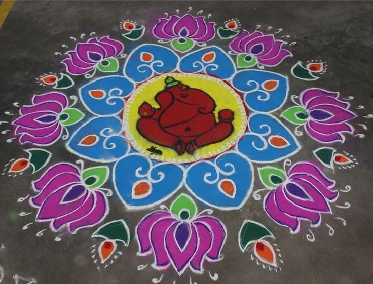 ganapathi rangoli design by shweta duwa 5