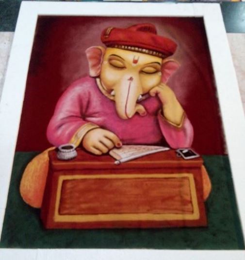 portrait ganesh rangoli design by jagdish chavhan 5