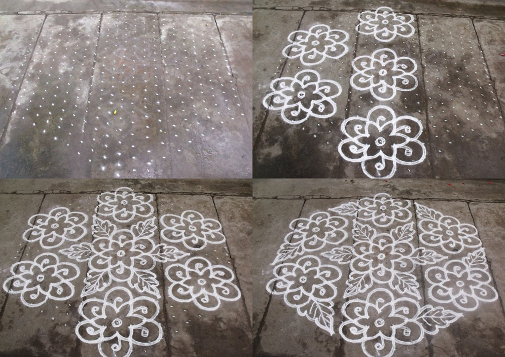 flower pulli kolam by rathna 6