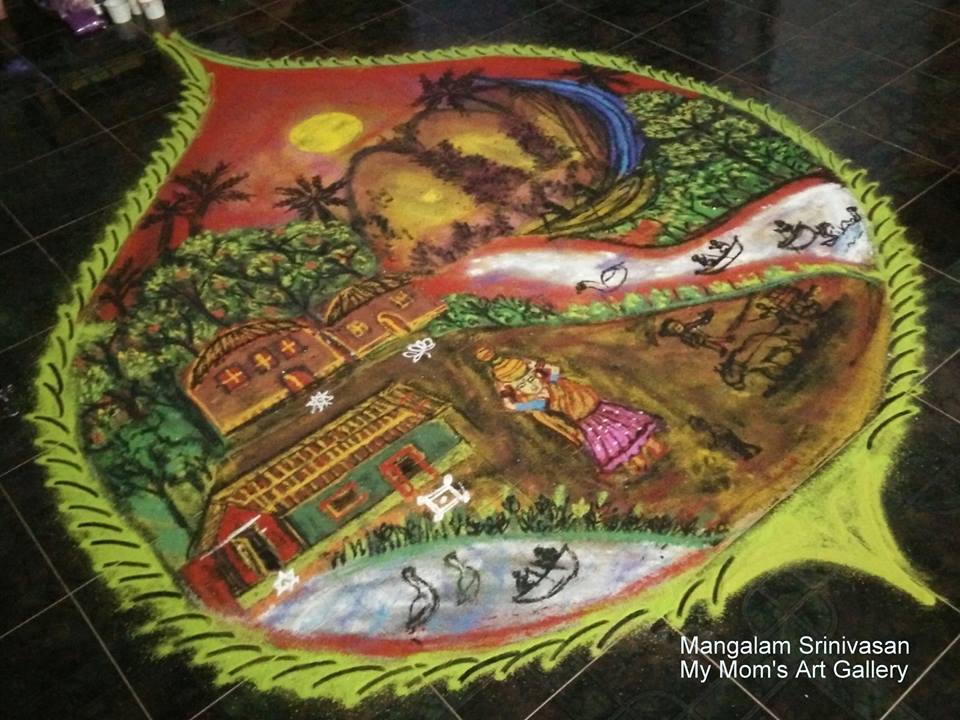 freehand rangoli design by mangalam srinivasan 6