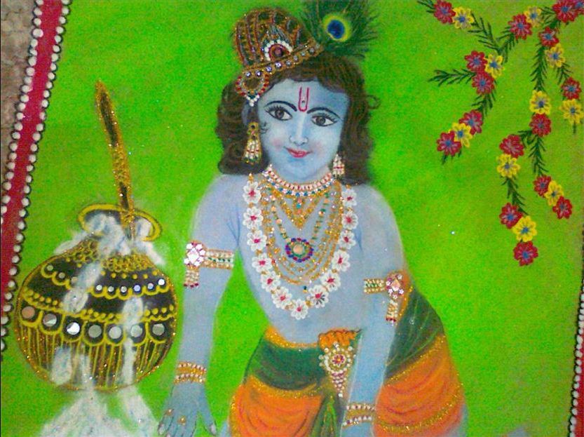 krishna portrait rangoli design by homemakeoverin 6