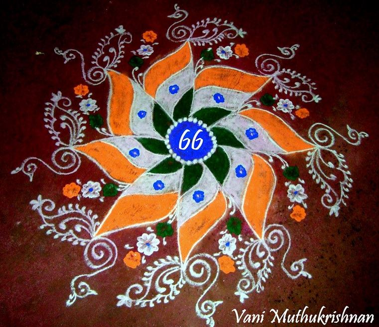 independence day rangoli design by vani muthukrishnan 7
