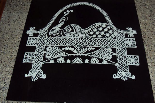 peacock kolam design by ashwini krishna 9
