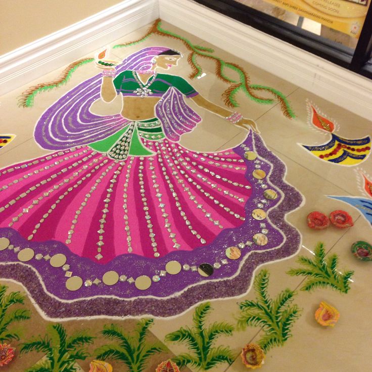 radha rangoli design by nisha tailor 9