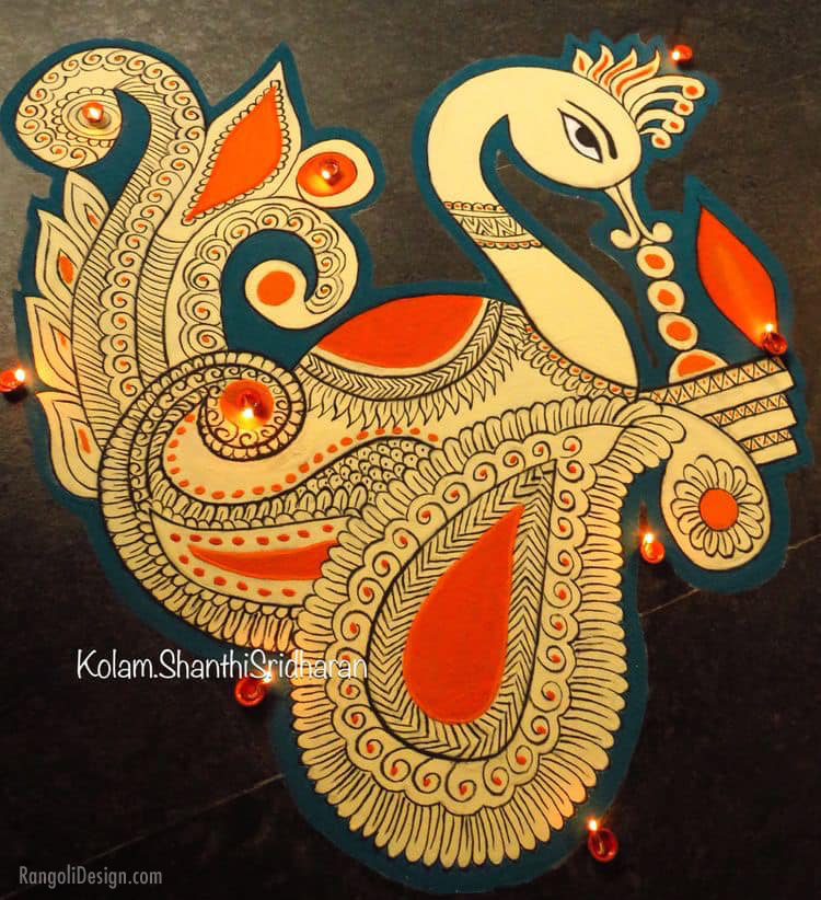 karthikai peacock kolam shanthi sridharan