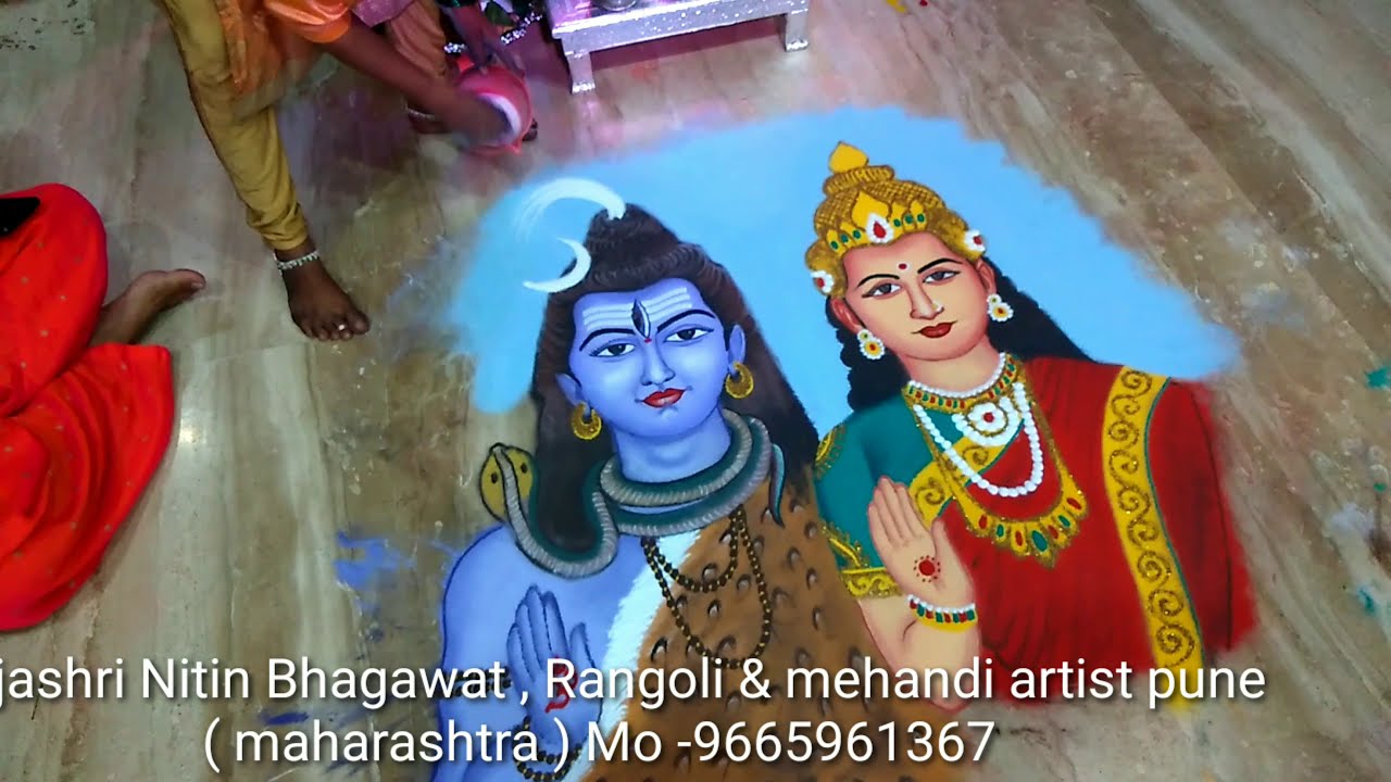 maha sivarathri rangoli design by nitin bhagawat 11