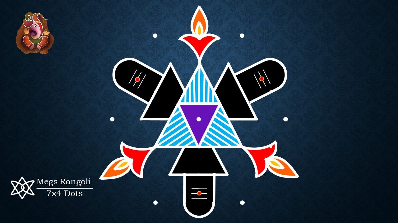rangoli design maha sivarathri by megs rangoli 15