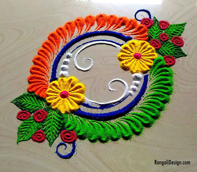 round shape rangoli design children by jyoti rathod 17