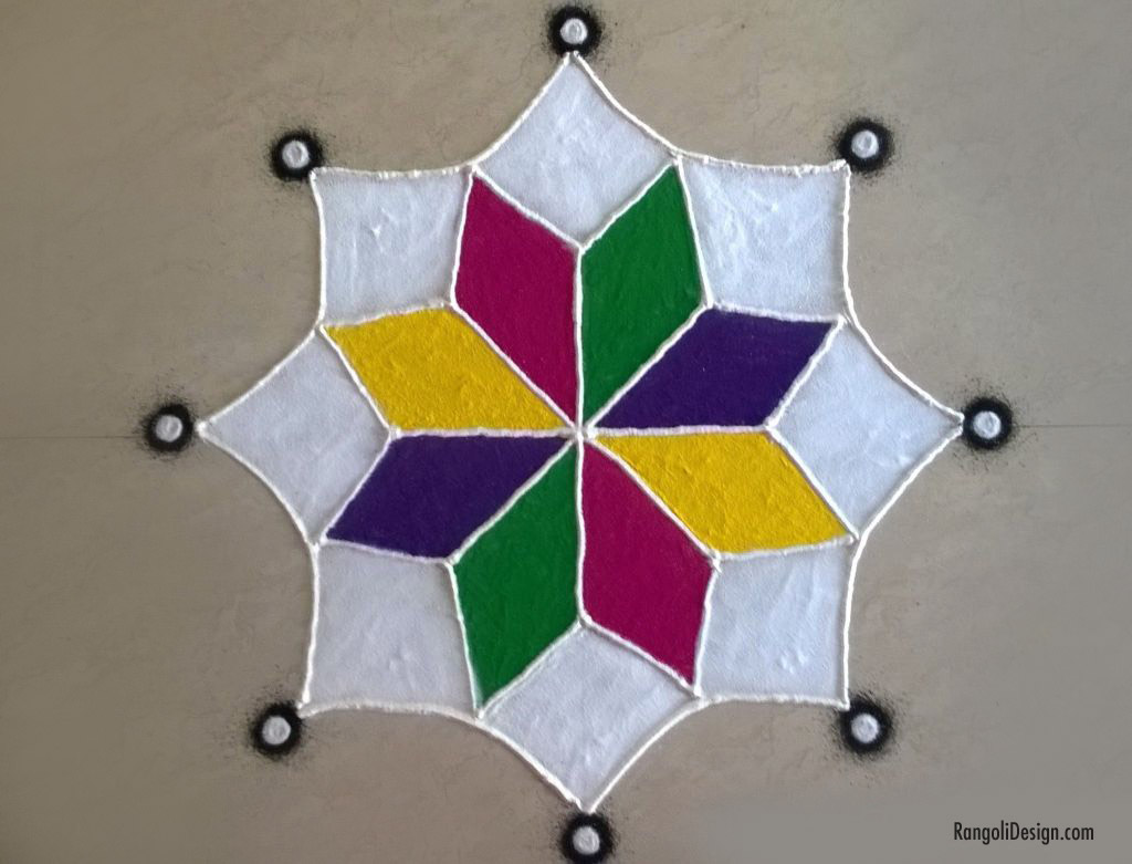 simple star pattern rangoli design children11 2