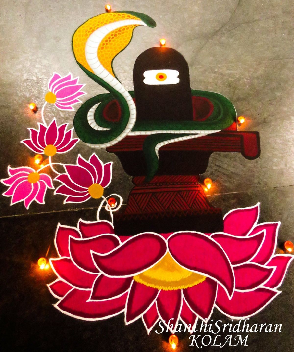rangoli design maha sivarathri by shanthi sridharan 5