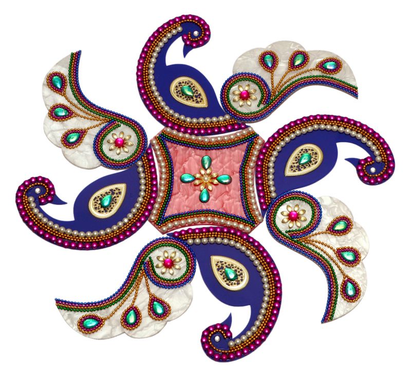 peacock acrylic rangoli design 1