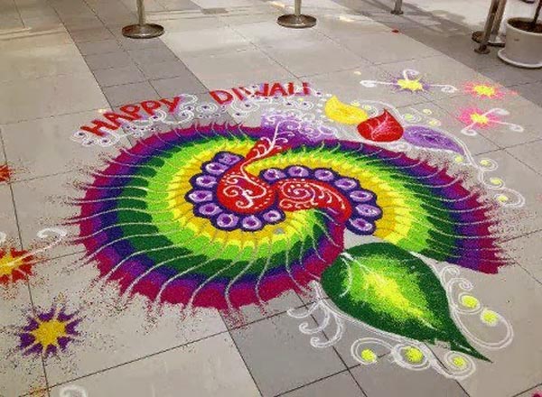 peacock rangoli design 11