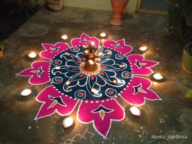 diwali rangoli by alivelu dakshina 12