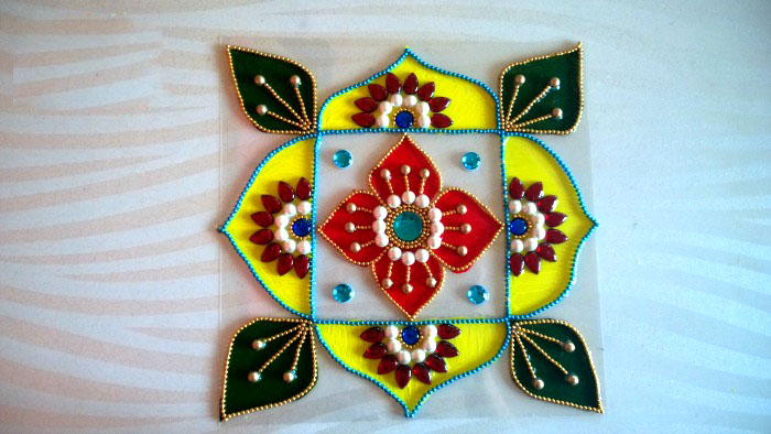 kundan acrylic rangoli design 14