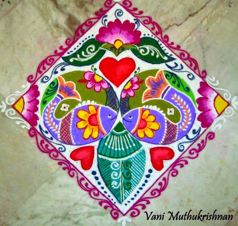 freehand rangoli design by vani muthukrishnan 15