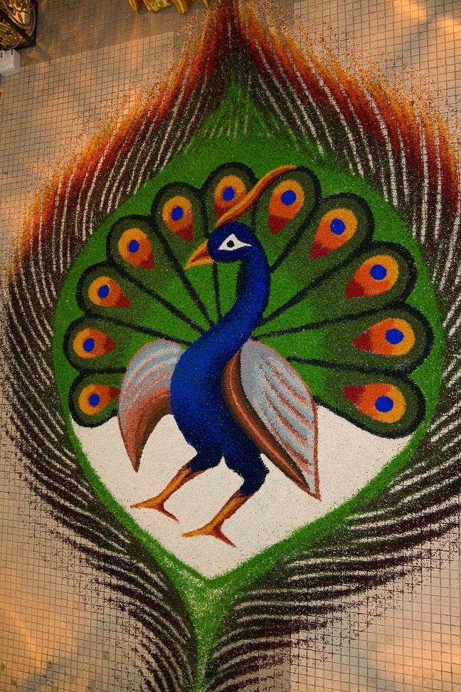 peacock rangoli design 7