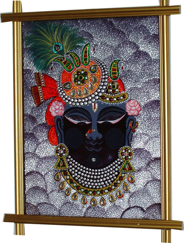 krishna glass rangoli design 9