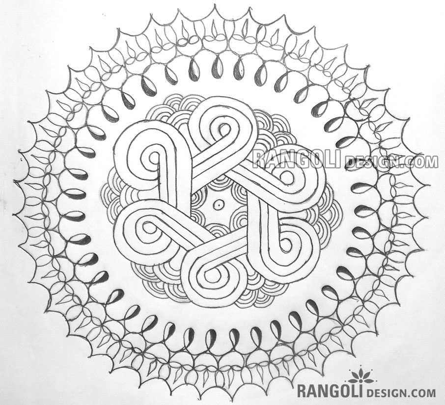 round rangoli design by indu