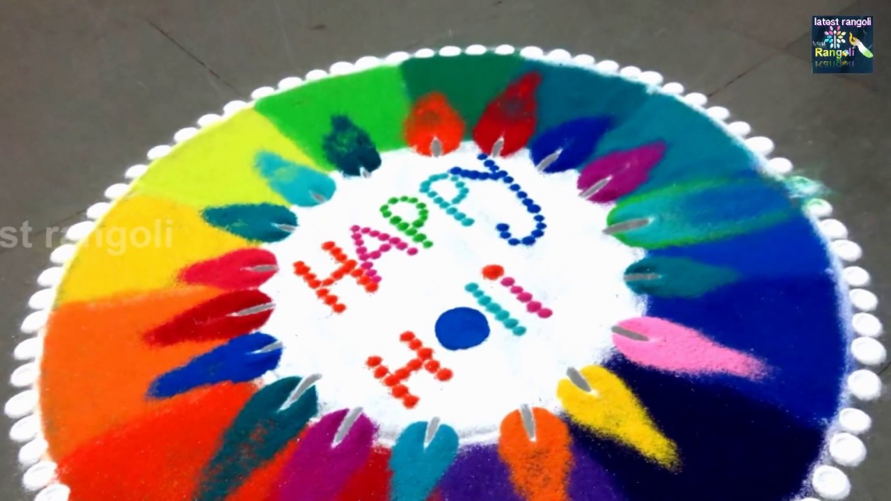 round rangoli design holi festival 10