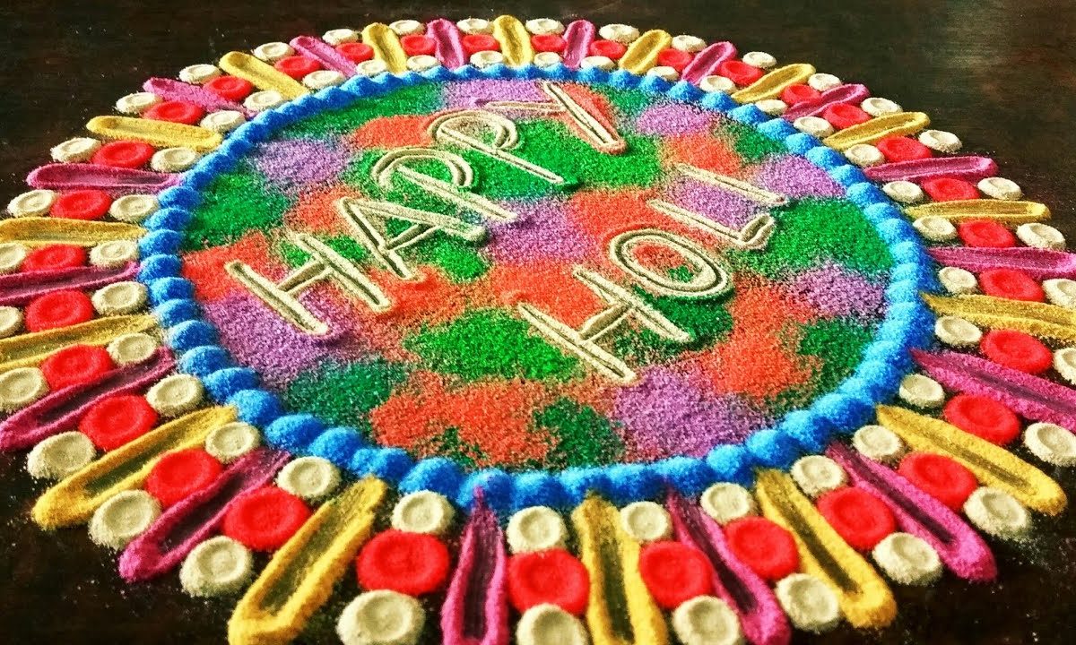 vibrant rangoli design holi day 11