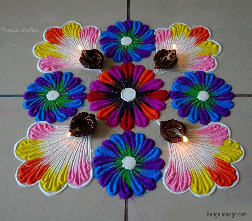 holi festival rangoli design 15
