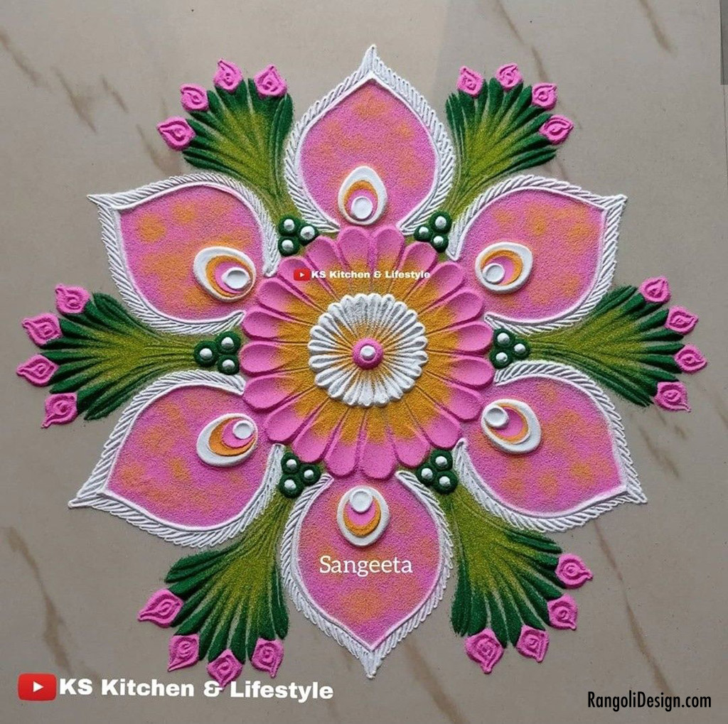 holi rangoli design 23