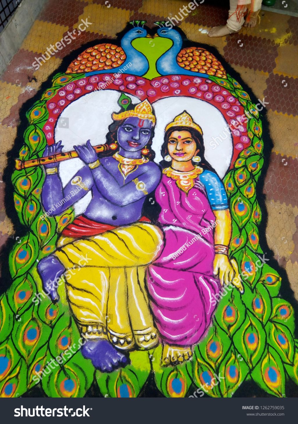 krishna jayanthi rangoli design radha kogulan by sagarsoni 3