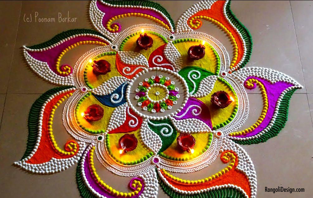 wavy rangoli pattern holi 4