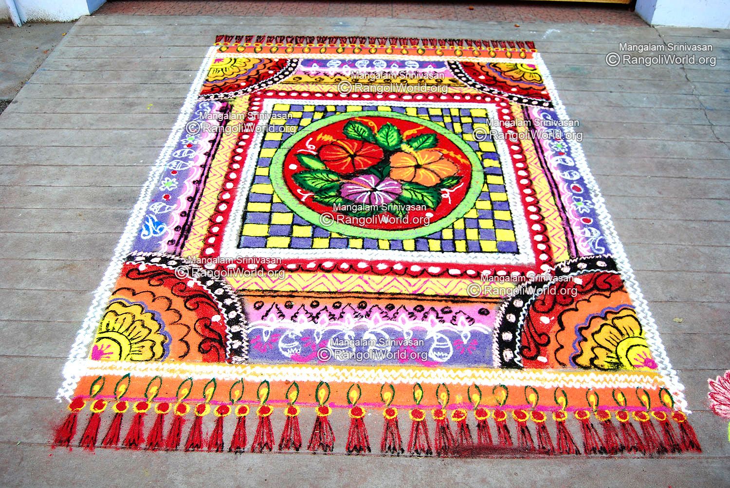 mandala rangoli design floor carpet by mangalam srinivasan