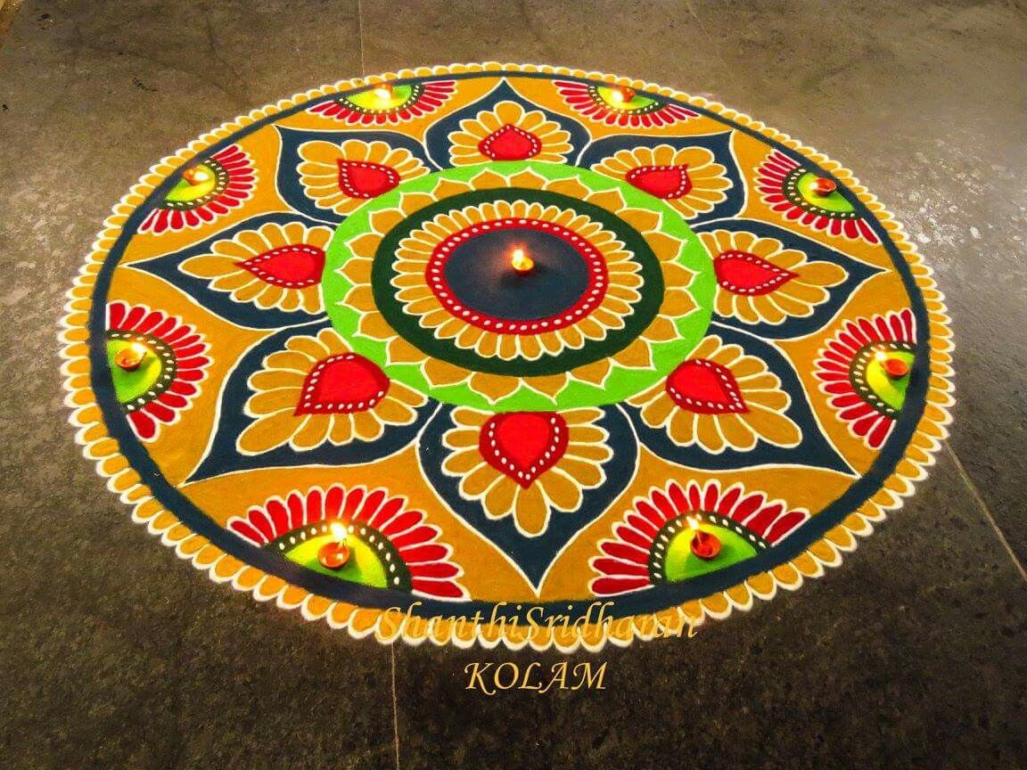 rangoli design mandala by shanthi sridharan