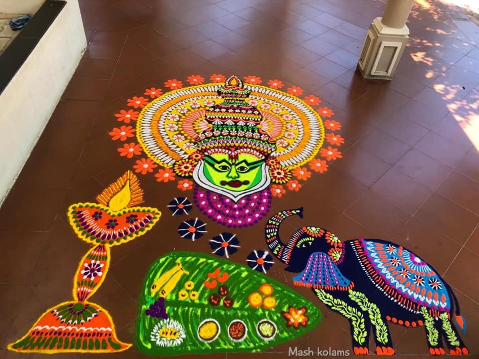 rangoli design onam sadhya by mash