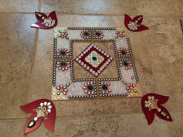 simple acrylic rangoli design