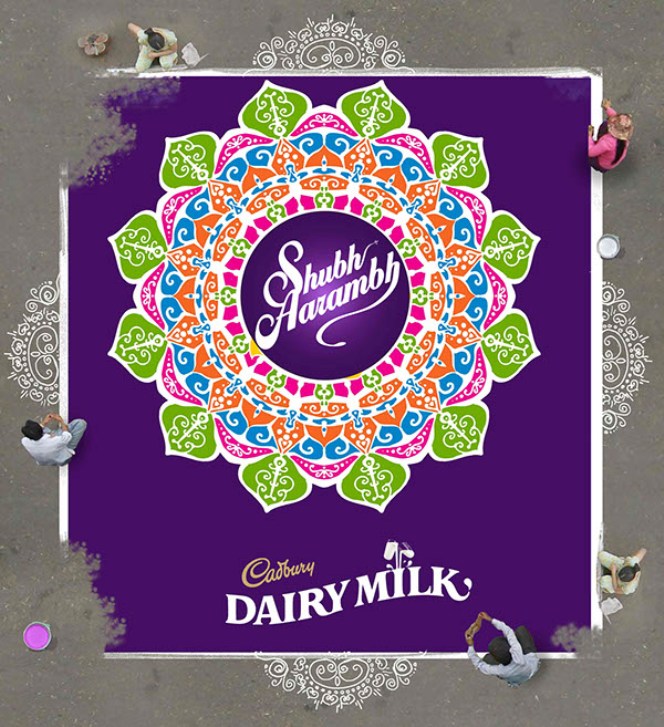 rangoli design on cadbury ads tvc by ritwik pareek