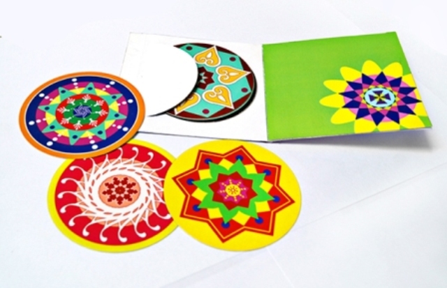 4 coasters rangoli designs by sakshi taplu