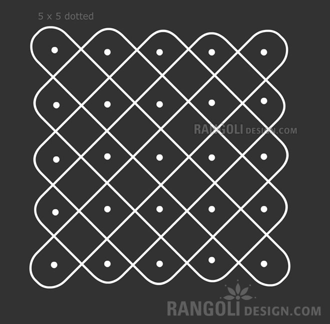 5x5 dotted rangoli kolam by indu