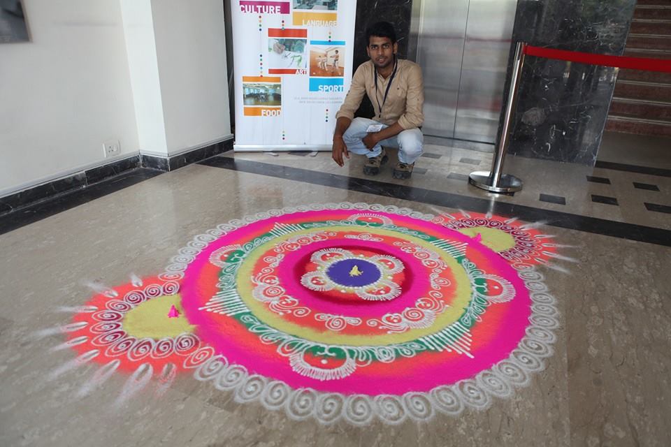 Beautiful Sanskar Bharti Rangoli design