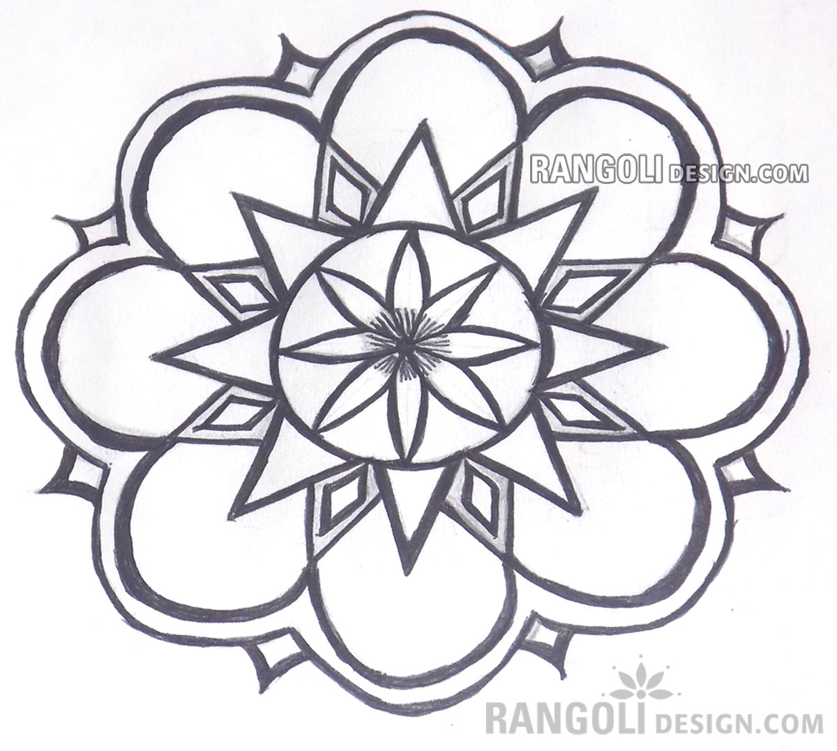 Flower Kolam design by indu