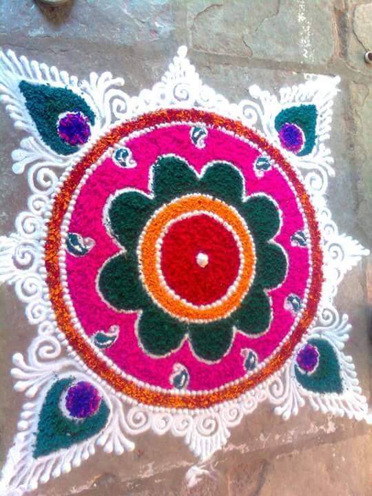 Sanskar Bharti Rangoli design by Sidhkala Rangavali 